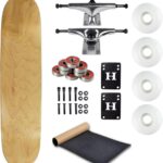 Blank Skateboard Complete 7.75″ Natural with Silver Trucks and White Wheels