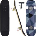 Skateboards for Beginners Adults Youths Teens Kids Girls Boys 31 Inch Pro Complete Skate Boards 7 Layer Canadian Maple Double Kick Concave Longboards