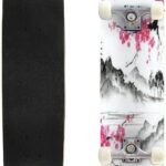 Landscape with Branches Lake and Hills in Traditional Japanese Skateboard 31″x8″ Double-Warped Skateboards Outdoor Street Sports Skateboard for Beginners Professionals Cool Adult Teen Gifts
