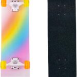Skateboard,31 x 8 Inch Complete Skateboard, 8-Layer Maple Wood Deck Double Kick Standard Skateboards for Kids, Teens, Adult, Beginner