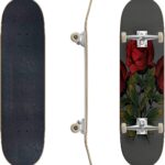 Skateboards Pretty Tattoo Rock Roses Seamless Repeat Wallpaper Tile Classic Concave Skateboard Cool Stuff Teen Gifts Longboard Extreme Sports for Beginners and Professionals