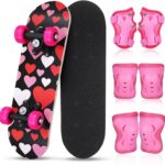 7 Pcs Skateboard for Toddlers Beginners Knee Elbow Pads Wrist Guards Gear Set