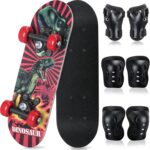 7 Pcs Skateboard for Toddlers Beginners Knee Elbow Pads Wrist Guards Gear Set