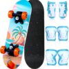 7 Pcs Skateboard for Toddlers Beginners Knee Elbow Pads Wrist Guards Gear Set