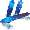 22 inch Skateboards for Kids, Cruiser Skateboard for Beginners Girls Boys Teens Adults, Mini Skateboards Classic Complete Skate Board with Skate T-Tool, Max Load 220 LBS